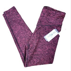 NWT NINE WEST ACTIVE Large Sangria Black $78 Stretch LEGGINGS Pants